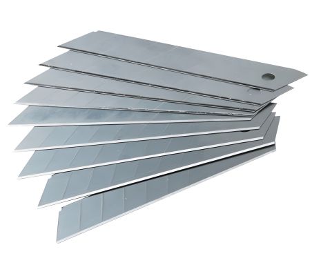 Будівельного ножа лезо набір 10 шт 18 мм 7 сегментів MASTERTOOL 17-0548 Будівельного ножа лезо набір 10 шт 18 мм 7 сегментів MASTERTOOL 17-0548