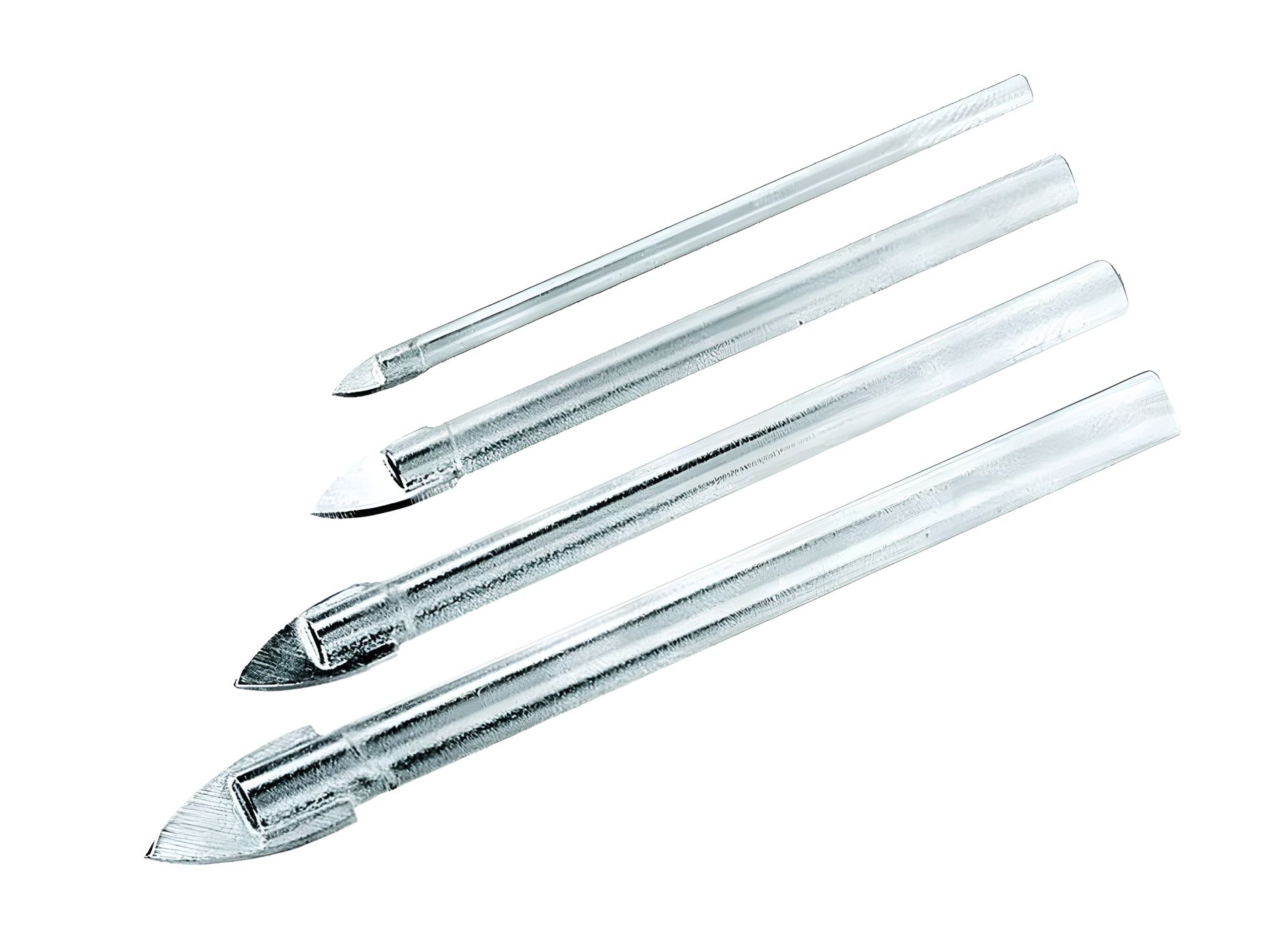 Набір свердел для скла та кераміки 4 шт 4х60/5х65/6х68/8х70 мм MASTERTOOL 2-01-004 Набір свердел для скла та кераміки 4 шт 4х60/5х65/6х68/8х70 мм MASTERTOOL 2-01-004