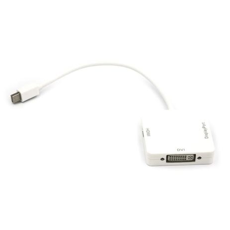 Кабель-перехідник PowerPlant mini DisplayPort (Thunderbolt) - DisplayPort, HDMI, DVI, 0.2 м