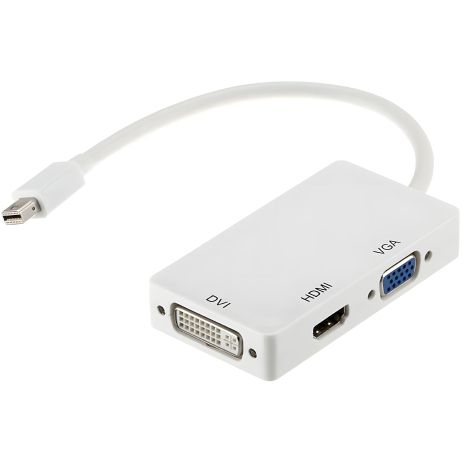 Мини DisplayPort (Thunderbolt) адаптер на HDMI, DVI, VGA (3 в 1), PowerPlant