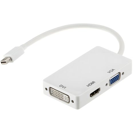 Мини DisplayPort (Thunderbolt) адаптер на HDMI, DVI, VGA (3 в 1), PowerPlant Мини DisplayPort (Thunderbolt) адаптер на HDMI, DVI, VGA (3 в 1), PowerPlant