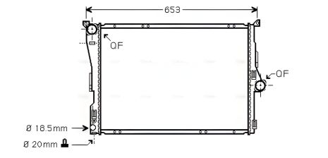 Радіатор охолодження для BMW 1, AVA (BWA2291) Радіатор охолодження для BMW 1, AVA (BWA2291)