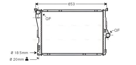 Охлаждающий радиатор BMW 1, AVA (BWA2291)
