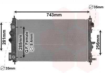 Радіатор охолодження CHEVROLET CRUZE, VAN WEZEL (08002046) Радіатор охолодження CHEVROLET CRUZE, VAN WEZEL (08002046)