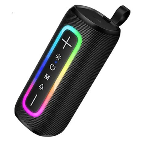 Портативна колонка Hoco HC36 з LED підсвічуванням, BT5.4, AUX, USB, TWS, TF, FM, 2x5W, 1200mAh, 3h, black