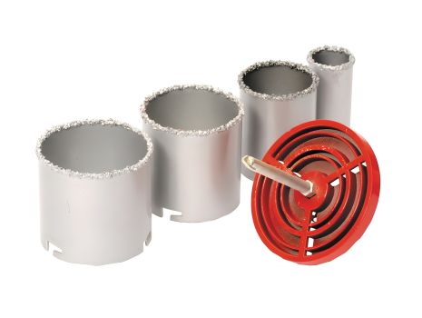 Набор корончатых сверл для плитки 4 шт., 33-73 мм вольфрамовое напыление MASTERTOOL 2-08-004