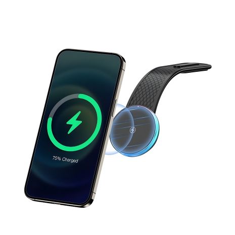 Автозарядка Magsafe HS-X12, гибкое крепление, беспроводная зарядка, 15 Вт qi2