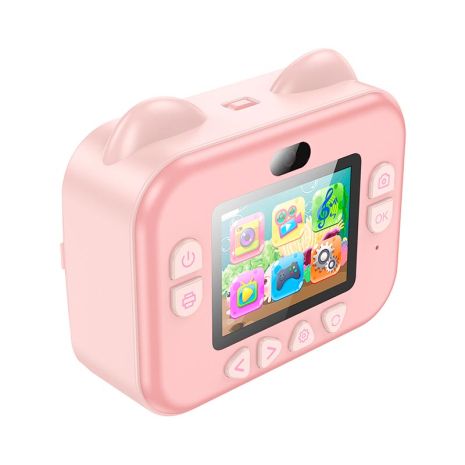Дитяча цифрова фото-відео камера HOCO Dual-camera children printing camera DV204, 2.4", HD screen, 48MP, 800mAh, 3h, pink Дитяча цифрова фото-відео камера HOCO Dual-camera children printing camera DV204, 2.4", HD screen, 48MP, 800mAh, 3h, pink