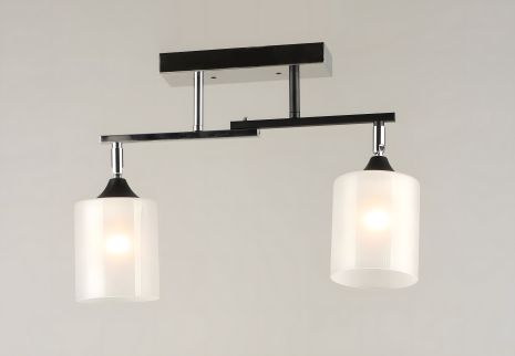 Люстра стельова VALESO на 2 плафони K2321/2 чорний+хром E27