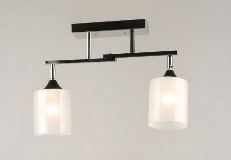 Люстра стельова VALESO на 2 плафони K2321/2 чорний+хром E27