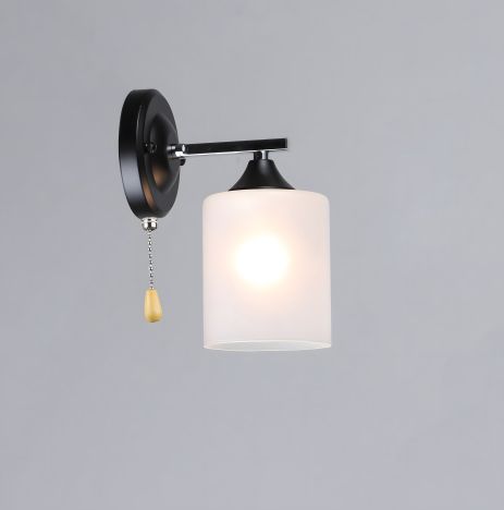 Потолочная люстра с одним плафоном VALESO K2321/1 черный+хром E27