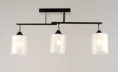 Люстра стельова на 3 плафони VALESO K2321/3 чорний+хром