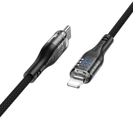 Кабель Hoco U115 с дисплеем Type-C to Lightning 1.2m черный