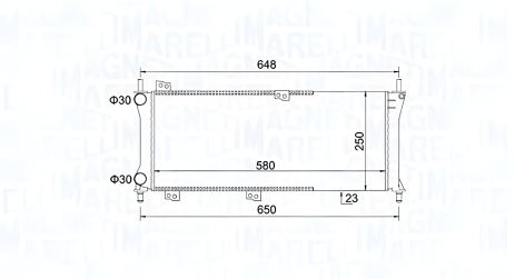 Охолоджуючий радіатор для FIAT PANDA, виробник MAGNETI MARELLI 350213814000