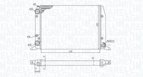 Радіатор охолодження AUDI 80, MAGNETI MARELLI (350213188800) Радіатор охолодження AUDI 80, MAGNETI MARELLI (350213188800)