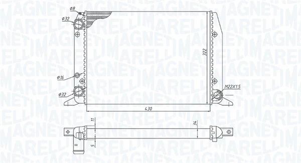 Радіатор охолодження AUDI 80, MAGNETI MARELLI (350213188800) Радіатор охолодження AUDI 80, MAGNETI MARELLI (350213188800)