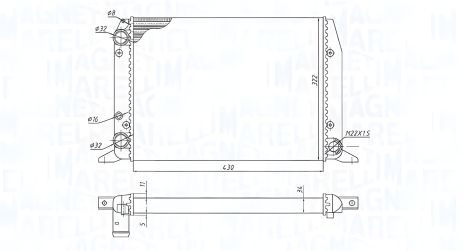 Радіатор охолодження для AUDI 80, MAGNETI MARELLI (350213188800)