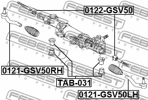 Наконечник рулевой тяги Lexus ES/Toyota Camry/Lexus ES VI, FEBEST (0121GSV50LH) Наконечник рулевой тяги Lexus ES/Toyota Camry/Lexus ES VI, FEBEST (0121GSV50LH)
