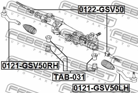 Наконечник рулевой тяги Lexus ES/Toyota Camry/Lexus ES VI, FEBEST (0121GSV50LH)