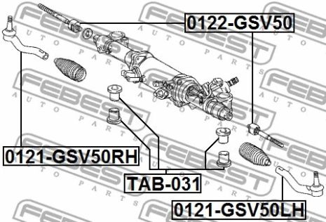 Наконечник рулевой тяги Lexus ES/Toyota Camry/Lexus ES VI, FEBEST (0121GSV50LH)
