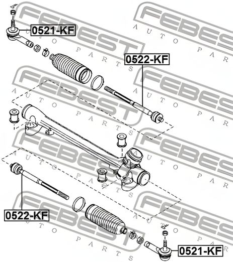 Рулевая тяга для MAZDA CX-5, от FEBEST (0522KF) Рулевая тяга для MAZDA CX-5, от FEBEST (0522KF)
