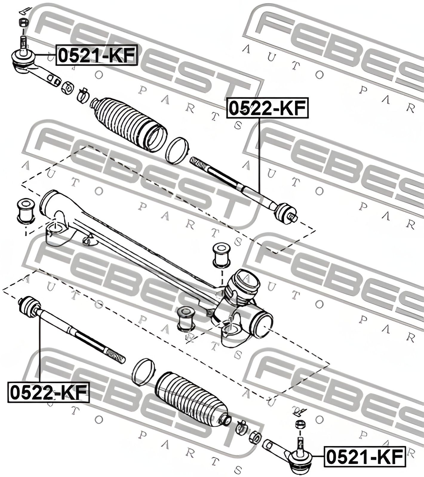 Рульова тяга для MAZDA CX-5 від FEBEST (0522KF) Рульова тяга для MAZDA CX-5 від FEBEST (0522KF)