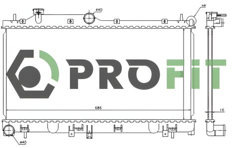 Радіатор для SUBARU IMPREZA, PROFIT (17400351) Радіатор для SUBARU IMPREZA, PROFIT (17400351)