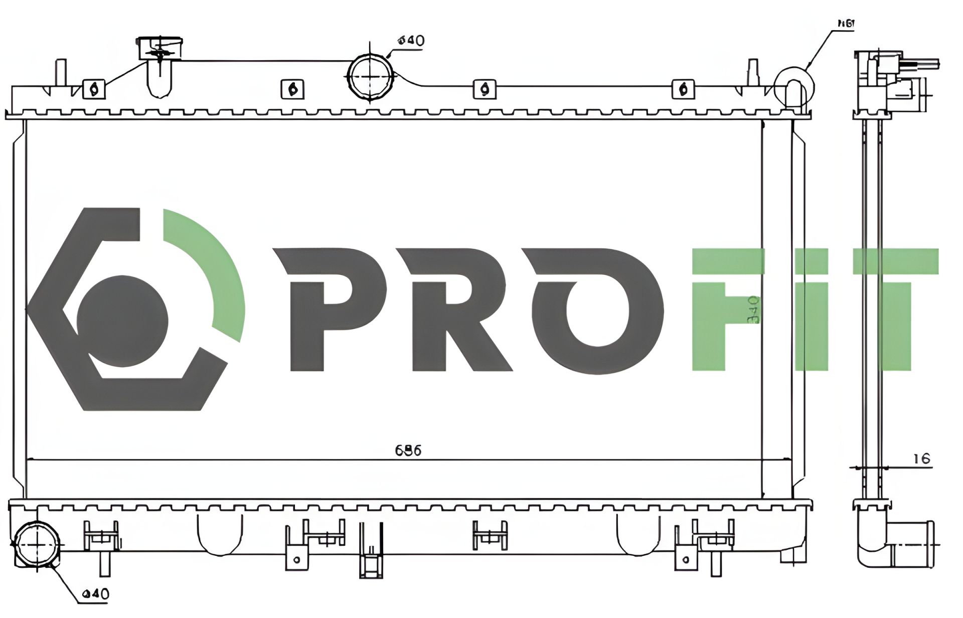 Радіатор для SUBARU IMPREZA, PROFIT (17400351) Радіатор для SUBARU IMPREZA, PROFIT (17400351)