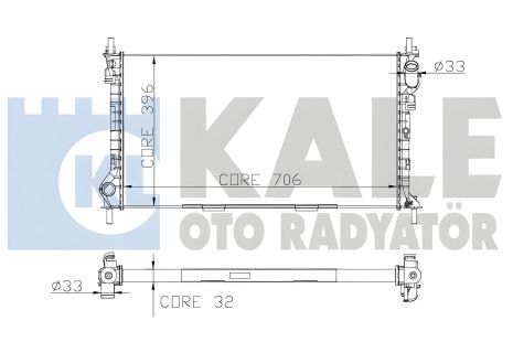 Охлаждающий радиатор FORD TRANSIT, KALE OTO RADYATOR (174799)