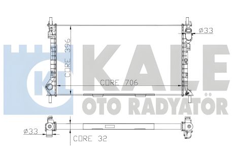 Радіатор охолодження для FORD TRANSIT, KALE OTO RADYATOR 174799