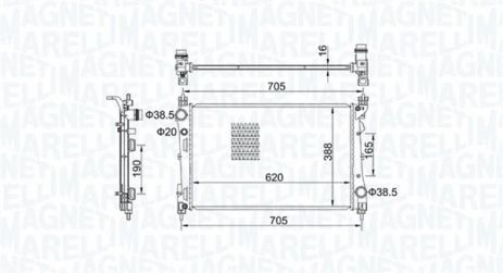 Радиатор охлаждения OPEL COMBO, VAUXHALL COMBO, MAGNETI MARELLI (350213163100) Радиатор охлаждения OPEL COMBO, VAUXHALL COMBO, MAGNETI MARELLI (350213163100)