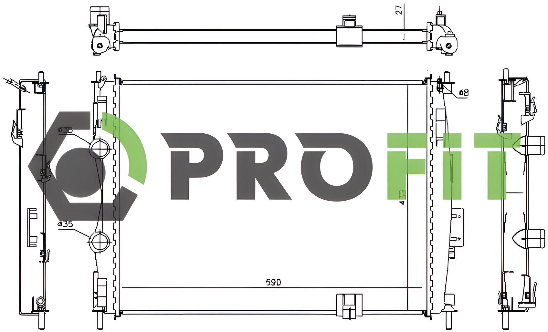 Охолоджувальний радіатор NISSAN 21400JD90B, PROFIT (17400267) Охолоджувальний радіатор NISSAN 21400JD90B, PROFIT (17400267)