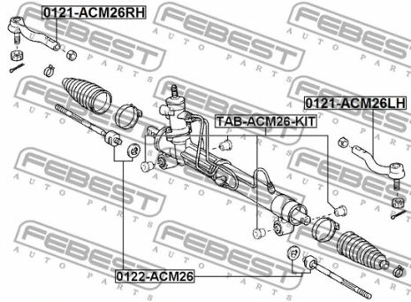 Наконечник рулевой тяги Toyota Avensis Verso/Ipsum/Picnic, FEBEST (0121ACM26RH)