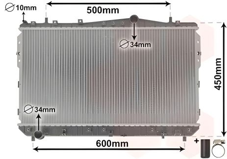 Радіатор системи охолодження DAEWOO NUBIRA, CHEVROLET NUBIRA, VAN WEZEL (81002073)