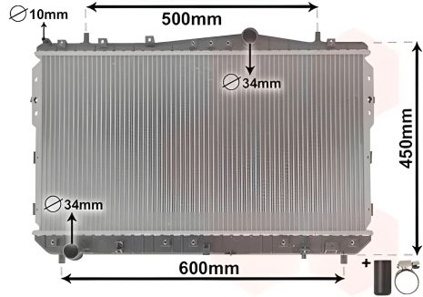 Радіатор системи охолодження DAEWOO NUBIRA, CHEVROLET NUBIRA, VAN WEZEL (81002073)