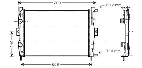 Радіатор охолодження RT2306 для RENAULT, AVA COOLING (RT2306) Радіатор охолодження RT2306 для RENAULT, AVA COOLING (RT2306)