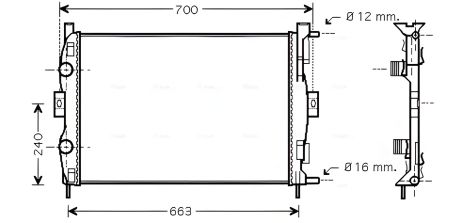 Охлаждающий радиатор RT2306 RENAULT, AVA COOLING (RT2306) Охлаждающий радиатор RT2306 RENAULT, AVA COOLING (RT2306)