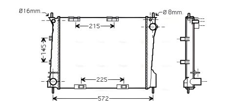 Радіатор охолодження RENAULT CLIO, AVA COOLING RT2371 Радіатор охолодження RENAULT CLIO, AVA COOLING RT2371