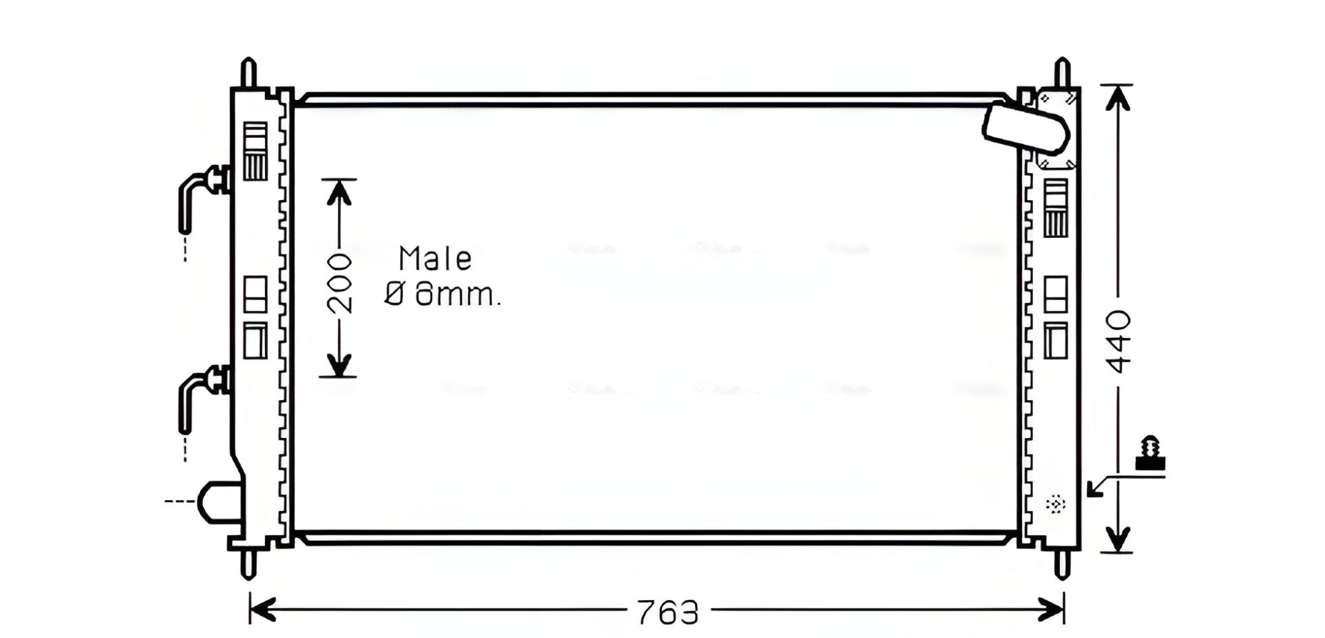 Радіатор охолодження AVA Cool для MITSUBISHI LANCER (MT2240) Радіатор охолодження AVA Cool для MITSUBISHI LANCER (MT2240)