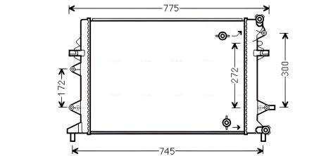 Охолоджуючий радіатор VW BEETLE, AVA (VNA2370) Охолоджуючий радіатор VW BEETLE, AVA (VNA2370)