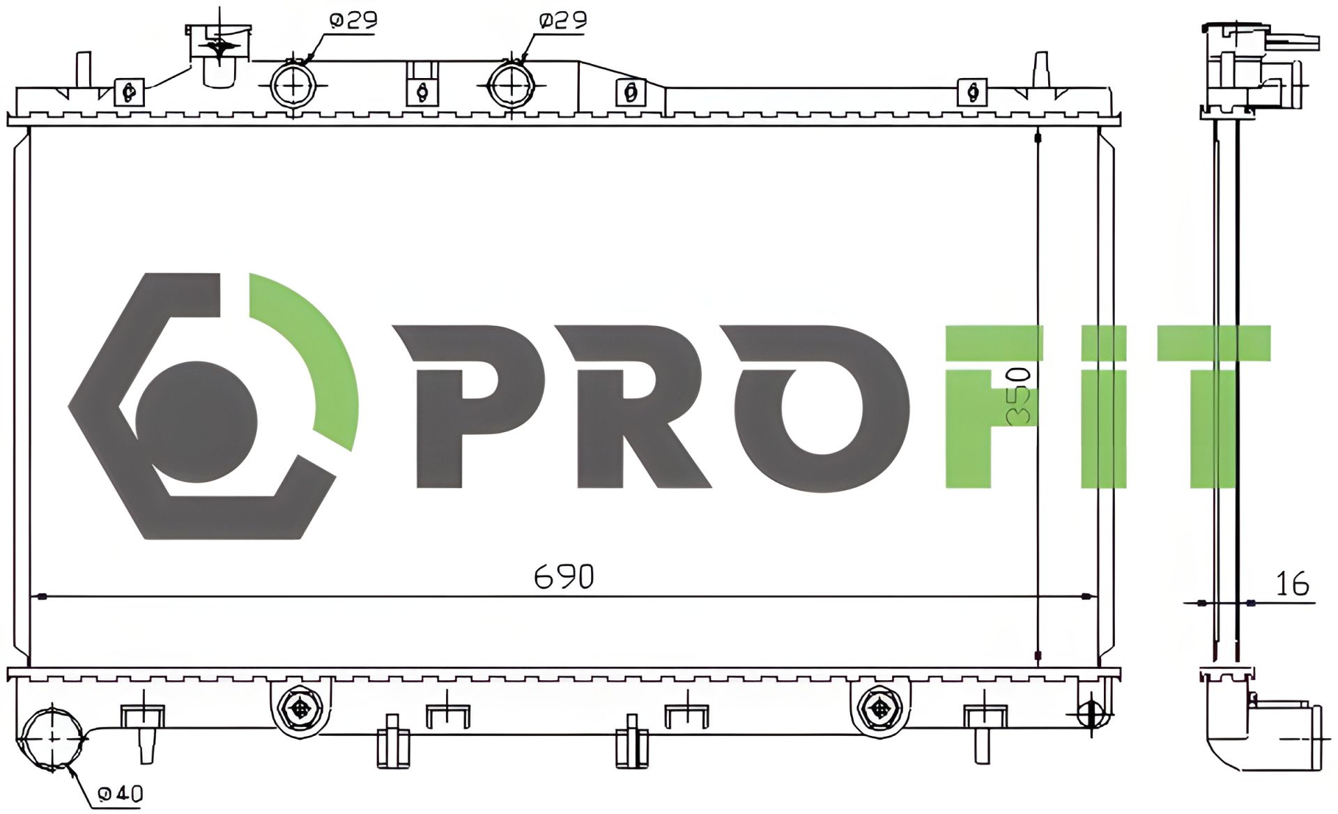 Охолоджуючий радіатор для SUBARU 45111AG040, PROFIT (17400356) Охолоджуючий радіатор для SUBARU 45111AG040, PROFIT (17400356)