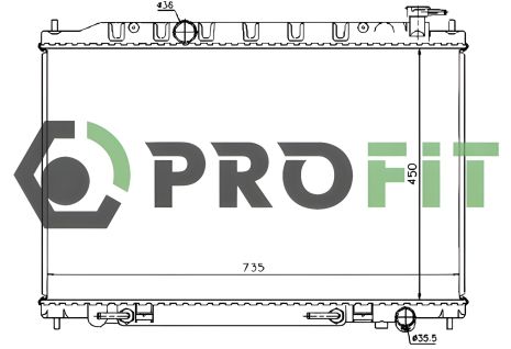 Радіатор охолодження для NISSAN MURANO від PROFIT, модель 17400256 Радіатор охолодження для NISSAN MURANO від PROFIT, модель 17400256