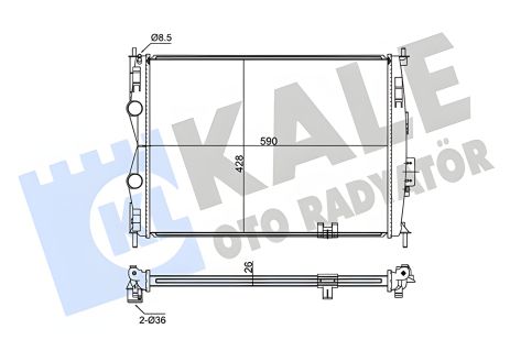 Кулер радиатор NISSAN QASHQAI, KALE OTO RADYATOR (348045)