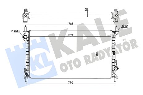 Радіатор охолодження двигуна FORD TRANSIT, KALE OTO RADYATOR (124200X)