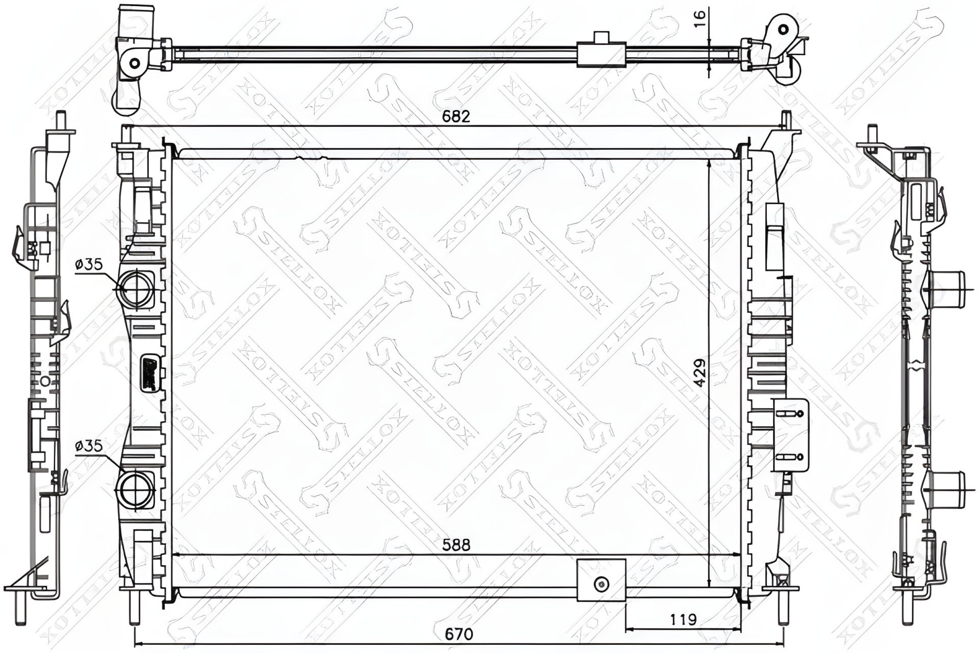 Радиатор охлаждения NISSAN QASHQAI, STELLOX (1026589SX) Радиатор охлаждения NISSAN QASHQAI, STELLOX (1026589SX)