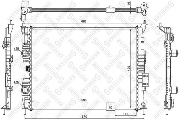 Радіатор охолодження NISSAN QASHQAI, STELLOX (1026589SX) Радіатор охолодження NISSAN QASHQAI, STELLOX (1026589SX)
