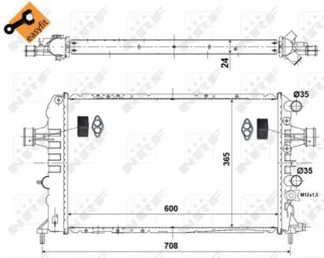 Радіатор охолодження VAUXHALL ASTRAVAN, OPEL ASTRA, NRF (58355) Радіатор охолодження VAUXHALL ASTRAVAN, OPEL ASTRA, NRF (58355)