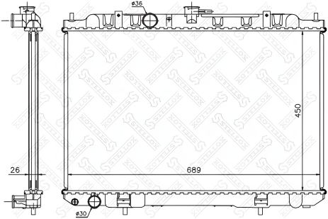 Охлаждающий радиатор для NISSAN X-TRAIL, STELLOX (1026715SX) Охлаждающий радиатор для NISSAN X-TRAIL, STELLOX (1026715SX)