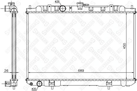 Охолоджувальний радіатор NISSAN X-TRAIL, STELLOX (1026715SX) Охолоджувальний радіатор NISSAN X-TRAIL, STELLOX (1026715SX)