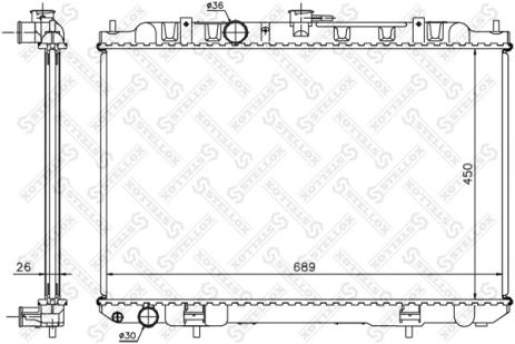 Радіатор охолодження NISSAN X-TRAIL, STELLOX (1026715SX) Радіатор охолодження NISSAN X-TRAIL, STELLOX (1026715SX)